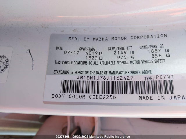 Продаж на аукціоні авто 2018 Mazda Mazda3 Gx Sky, vin: JM1BN1U76J1162427, номер лоту: 20277368