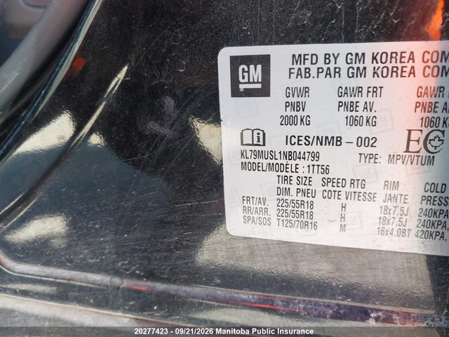 20277423 :رقم المزاد ، KL79MUSL1NB044799 vin ، 2022 Chevrolet Trailblazer Rs Turbo مزاد بيع