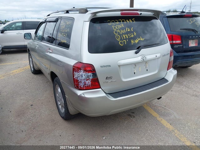 20277445 :رقم المزاد ، JTEEP21A070188528 vin ، 2007 Toyota Highlander Limited V6 مزاد بيع