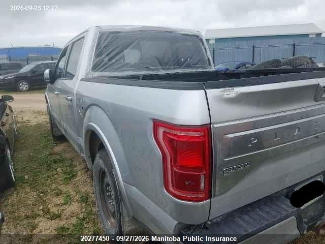 Продаж на аукціоні авто 2015 Ford F150 Platinum Supercrew, vin: 1FTEW1EG4FFA31841, номер лоту: 20277450