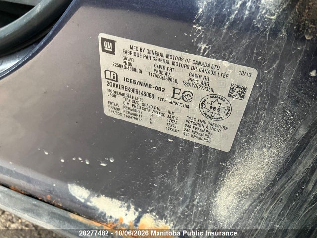 20277482 :رقم المزاد ، 2GKALREK9E6146068 vin ، 2014 Gmc Terrain Sle مزاد بيع