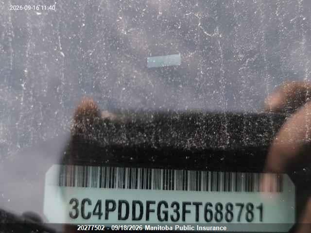 20277502 :رقم المزاد ، 3C4PDDFG3FT688781 vin ، 2015 Dodge Journey R/t مزاد بيع