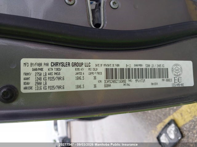 Aukcja sprzedaży 2012 Dodge Journey Se, vin: 3C4PDCAB5CT163092, numer aukcji: 20277547