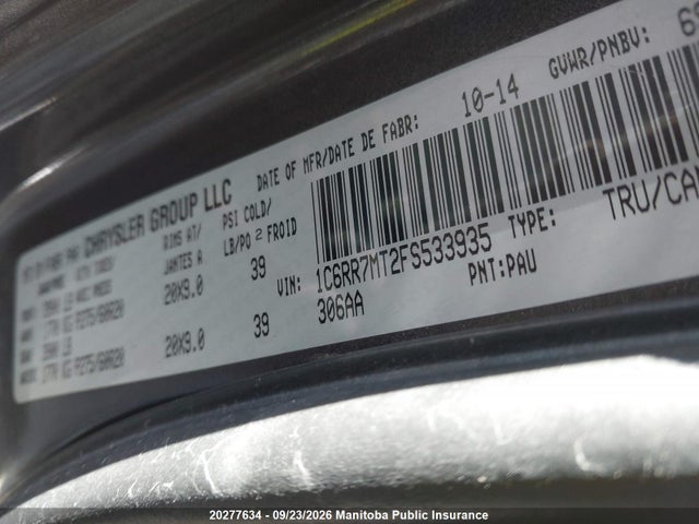Aukcja sprzedaży 2015 Dodge Ram 1500 Sport Crew Cab, vin: 1C6RR7MT2FS533935, numer aukcji: 20277634
