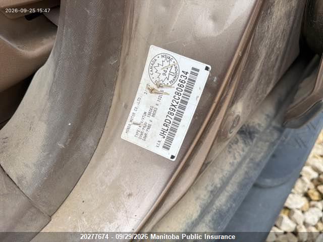 20277674 :رقم المزاد ، JHLRD789X2C806634 vin ، 2002 Honda Cr-v مزاد بيع