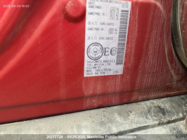 Nissan Rogue Sl 2014 5N1AT2MV7EC860511 Image 9