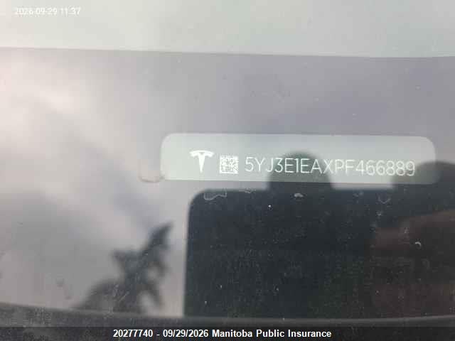 20277740 :رقم المزاد ، 5YJ3E1EAXPF466889 vin ، 2023 Tesla Model 3 Standard Range Plus 50 مزاد بيع