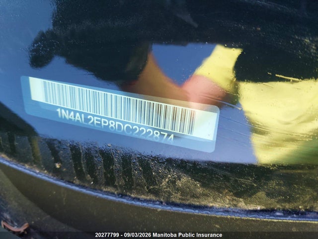 2013 Nissan Altima 2.5 S მანქანა იყიდება აუქციონზე, vin: 1N4AL2EP8DC222874, აუქციონის ნომერი: 20277799