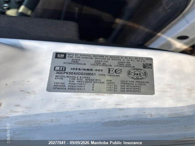 Aukcja sprzedaży 2012 Chevrolet Silverado 1500 Lt Crew Cab, vin: 3GCPKSEA6CG298561, numer aukcji: 20277841