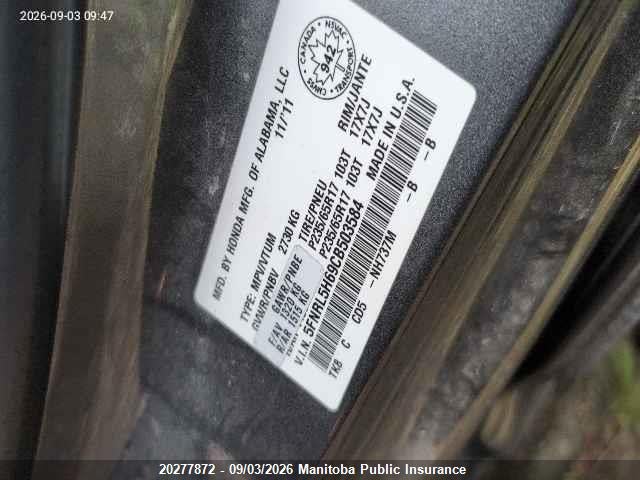2012 Honda Odyssey Ex-l Ex-l მანქანა იყიდება აუქციონზე, vin: 5FNRL5H69CB503584, აუქციონის ნომერი: 20277872