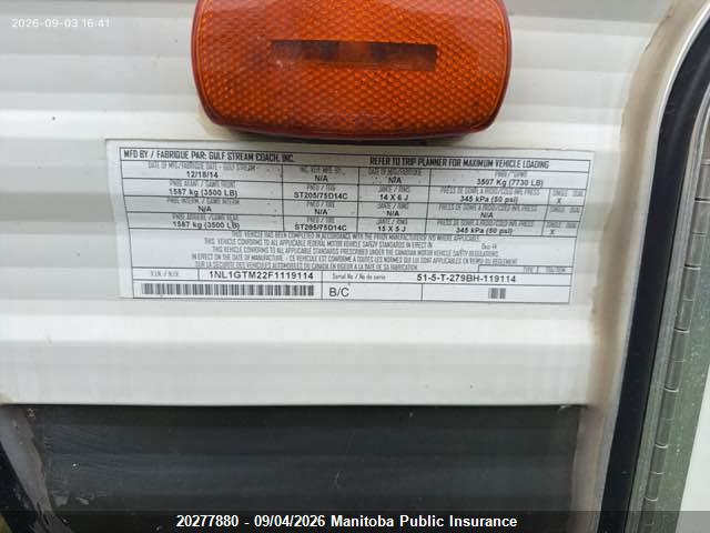 Trailmaster Gulfstream 2015 1NL1GTM22F1119114 Image 9