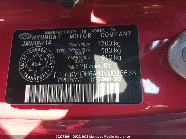 Продаж на аукціоні авто 2014 Hyundai Elantra Se, vin: KMHDH6AH1EU025678, номер лоту: 20277899