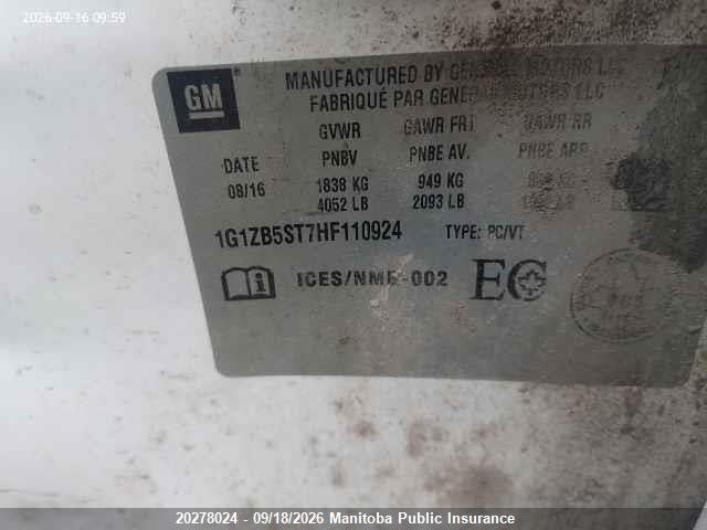 Chevrolet MALIBU LS 2017 1G1ZB5ST7HF110924 Image 9