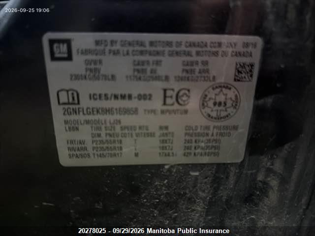 Chevrolet Equinox Premier 2017 2GNFLGEK8H6169858 Image 9