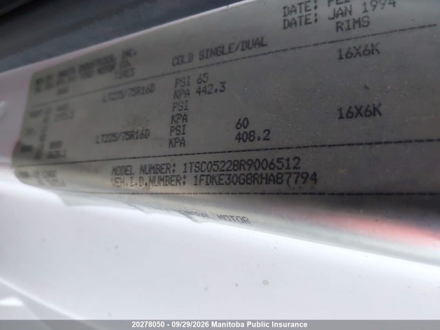 Aukcja sprzedaży 1994 Ford Other, vin: 1FDKE30G8RHA87794, numer aukcji: 20278050