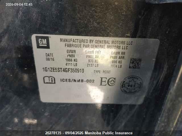Chevrolet MALIBU LT 2016 1G1ZE5ST4GF350910 Image 9