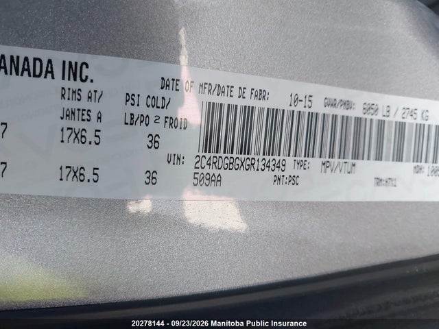 Dodge Grand Caravan Sxt 2016 2C4RDGBGXGR134349 Image 8