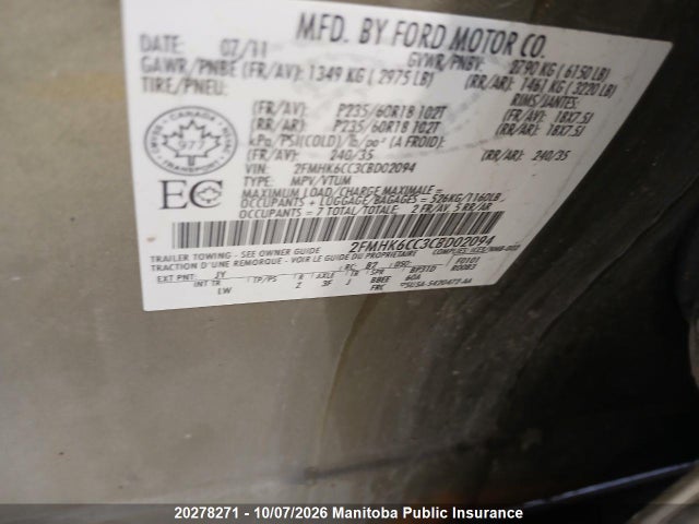 Продаж на аукціоні авто 2012 Ford Flex Sel, vin: 2FMHK6CC3CBD02094, номер лоту: 20278271