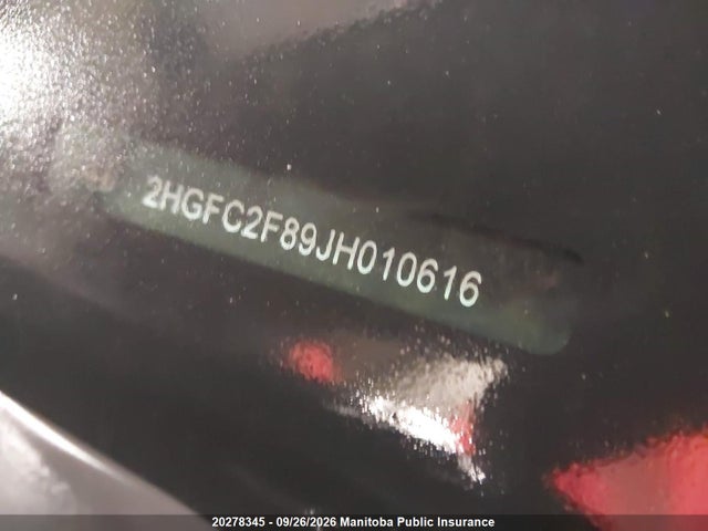 Honda CIVIC EX 2018 2HGFC2F89JH010616 Image 9
