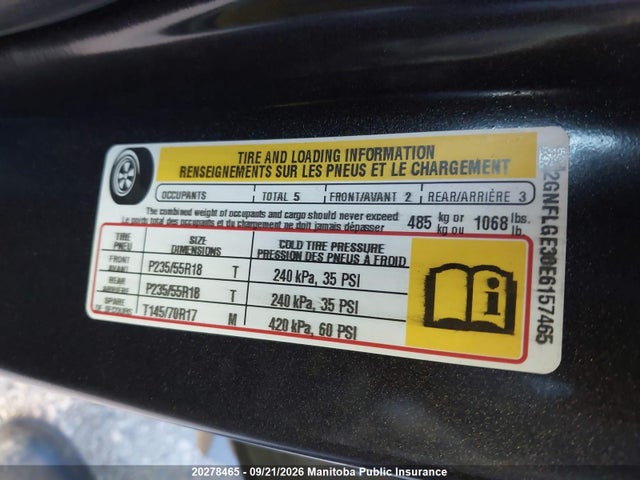 Chevrolet Equinox Lt V6 2014 2GNFLGE30E6157465 Image 8