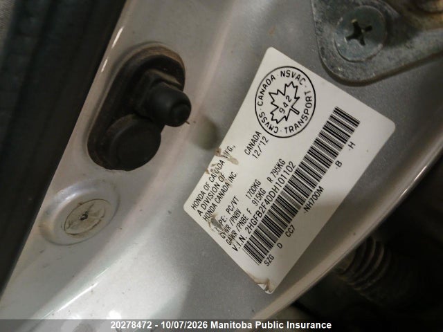 20278472 :رقم المزاد ، 2HGFB2F40DH101102 vin ، 2013 Honda Civic Lx مزاد بيع