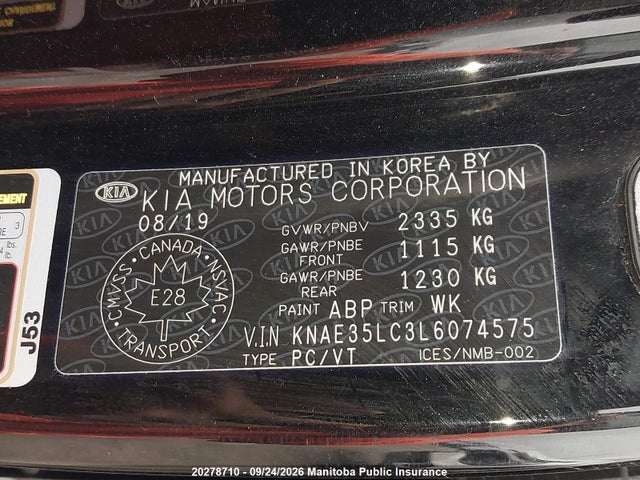 20278710 :رقم المزاد ، KNAE35LC3L6074575 vin ، 2020 Kia Stinger Gt Limited V6 مزاد بيع