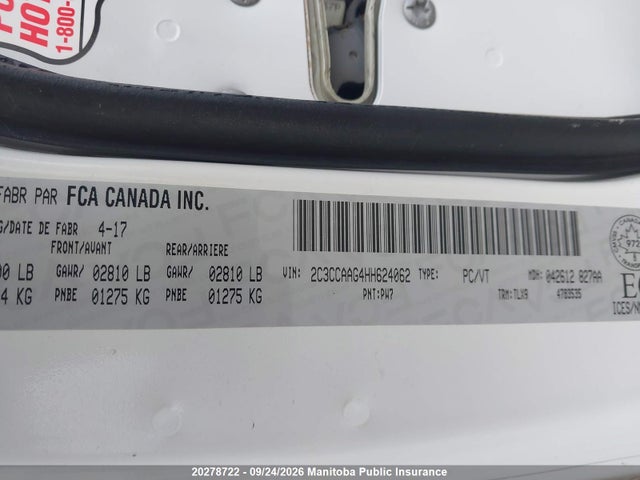 Aukcja sprzedaży 2017 Chrysler 300 Touring, vin: 2C3CCAAG4HH624062, numer aukcji: 20278722
