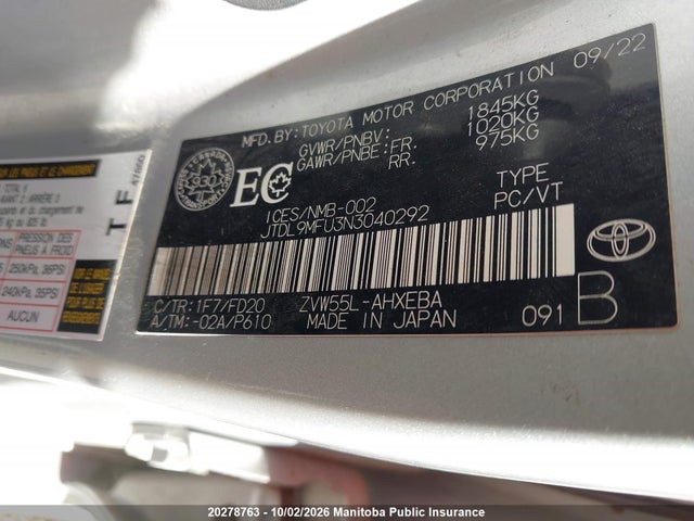Toyota Prius Awd-e 2022 JTDL9MFU3N3040292 Image 9