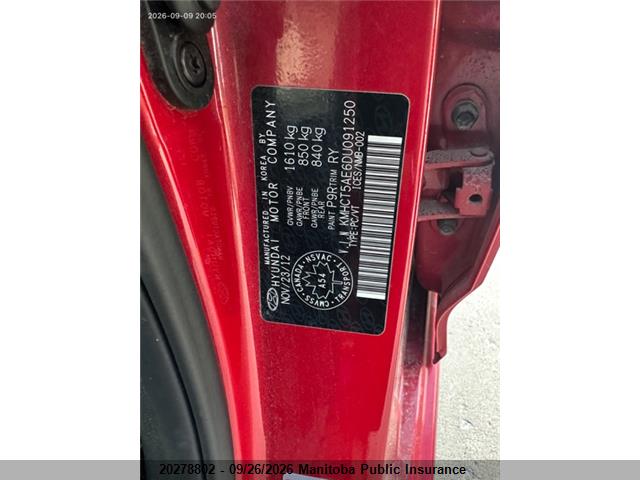 2013 Hyundai Accent Gl მანქანა იყიდება აუქციონზე, vin: KMHCT5AE6DU091250, აუქციონის ნომერი: 20278802