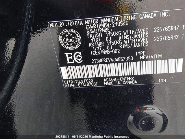 Toyota Rav4 Xle 2018 2T3RFREV4JW857353 Image 8
