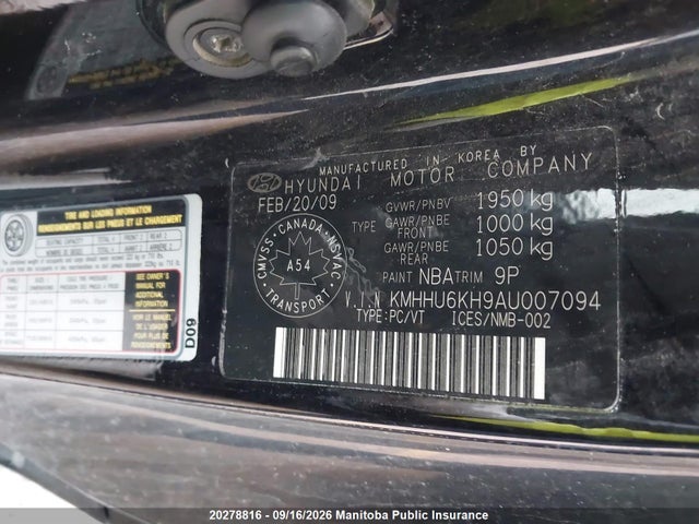 Aukcja sprzedaży 2010 Hyundai Genesis V6, vin: KMHHU6KH9AU007094, numer aukcji: 20278816