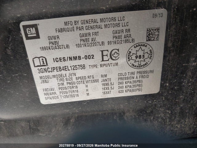 Chevrolet Trax Lt 2014 3GNCJPEB4EL125758 Image 8