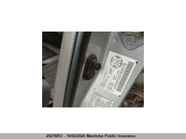 Продаж на аукціоні авто 2007 Honda Civic Dx-g, vin: 2HGFA16337H031278, номер лоту: 20278853