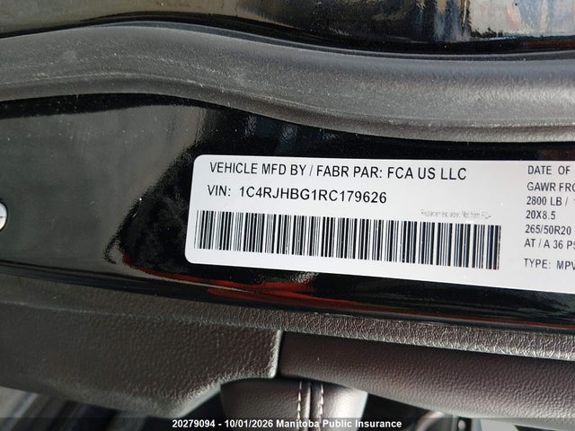 2024 Jeep Grand Cherokee Limited მანქანა იყიდება აუქციონზე, vin: 1C4RJHBG1RC179626, აუქციონის ნომერი: 20279094