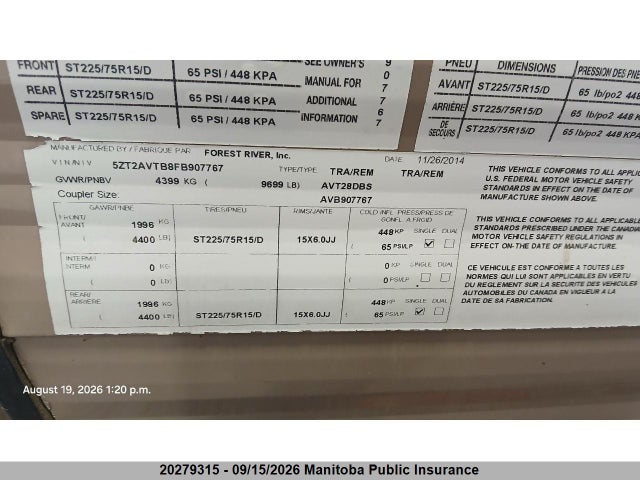 Prime Time Avenger 2015 5ZT2AVTB8FB907767 Image 12