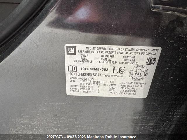 Chevrolet EQUINOX LT 2017 2GNFLFEK8H6173371 Image 4