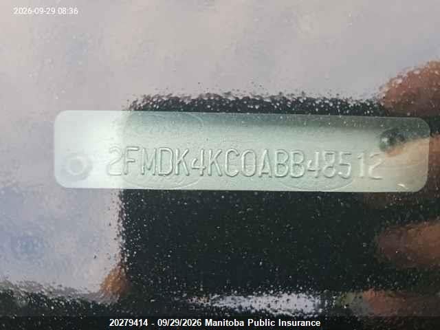 20279414 :رقم المزاد ، 2FMDK4KC0ABB48512 vin ، 2010 Ford Edge Limited مزاد بيع