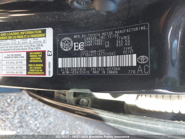 2010 Toyota Corolla Ce მანქანა იყიდება აუქციონზე, vin: 2T1BU4EE7AC324062, აუქციონის ნომერი: 20279537