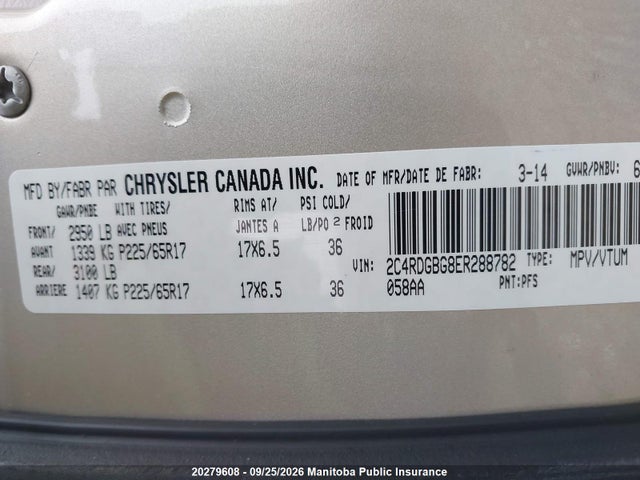 Dodge Grand Caravan Sxt 2014 2C4RDGBG8ER288782 Image 8