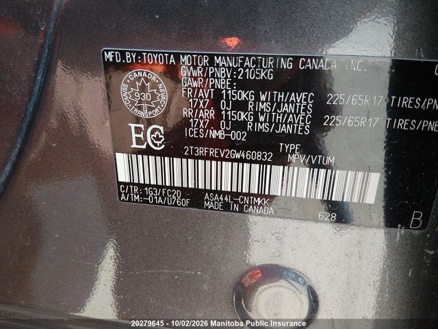 Toyota Rav4 Xle 2016 2T3RFREV2GW460832 Image 8