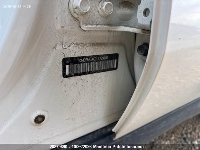 2020 Kia Sportage Lx მანქანა იყიდება აუქციონზე, vin: KNDPMCAC1L7729102, აუქციონის ნომერი: 20279890