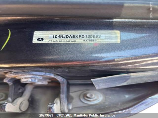 20279999 :رقم المزاد ، 1C4NJDABXFD130993 vin ، 2015 Jeep Compass North مزاد بيع