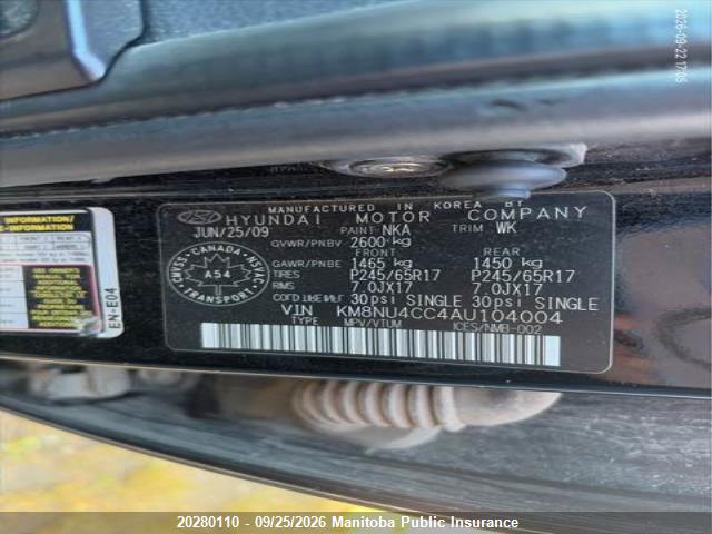 Продаж на аукціоні авто 2010 Hyundai Veracruz Gl V6, vin: KM8NU4CC4AU104004, номер лоту: 20280110