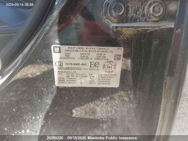 2012 Chevrolet Equinox Ls მანქანა იყიდება აუქციონზე, vin: 2GNFLCEK3C6219759, აუქციონის ნომერი: 20280226