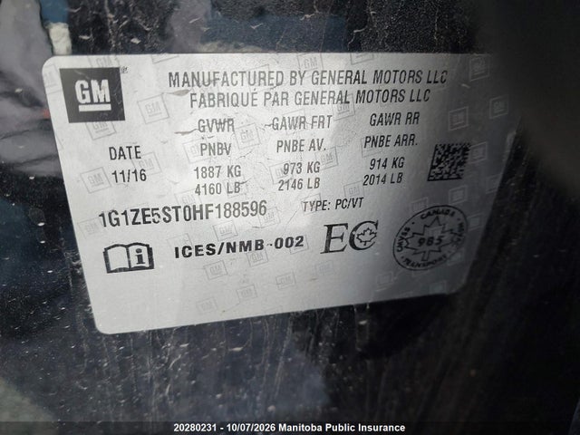 Chevrolet MALIBU LT 2017 1G1ZE5ST0HF188596 Image 8