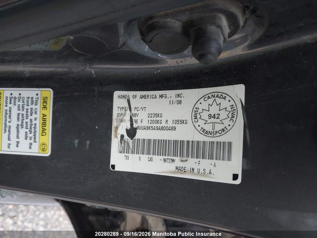 Продаж на аукціоні авто 2009 Acura 3.7 Tl, vin: 19UUA96549A800489, номер лоту: 20280289