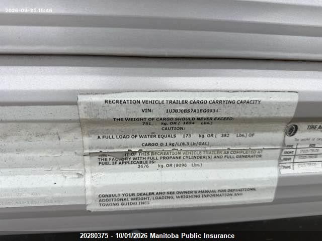 Продаж на аукціоні авто 2010 Jayco , vin: 1UJBJ0BS7A1EG0934, номер лоту: 20280375