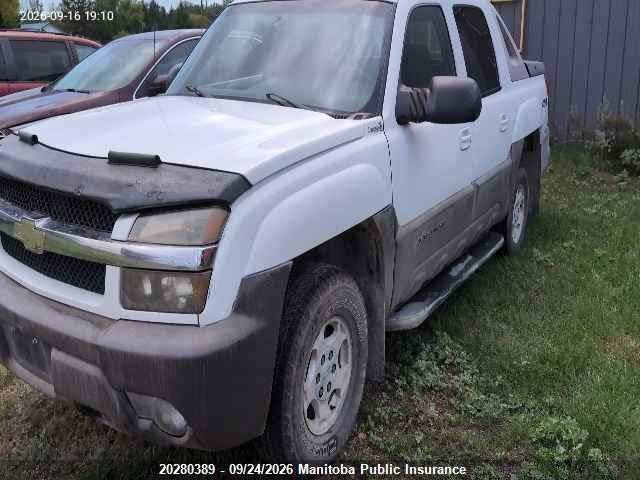 Auction sale of the 2003 Chevrolet Avalanche 1500, vin: 3GNEK13T13G306384, lot number: 20280389