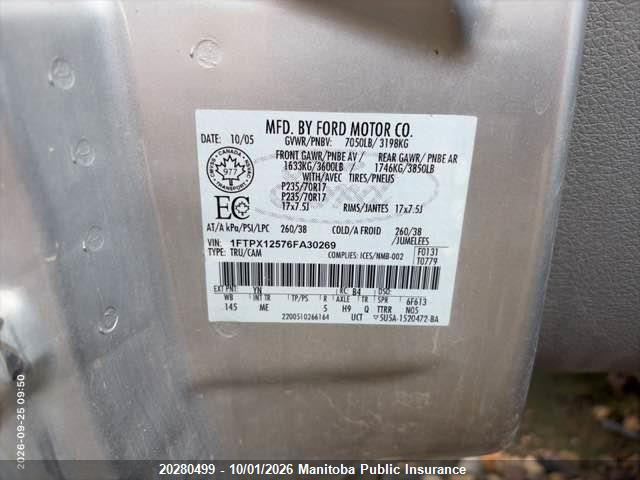 Продаж на аукціоні авто 2006 Ford F150 Xlt Supercab, vin: 1FTPX12576FA30269, номер лоту: 20280499