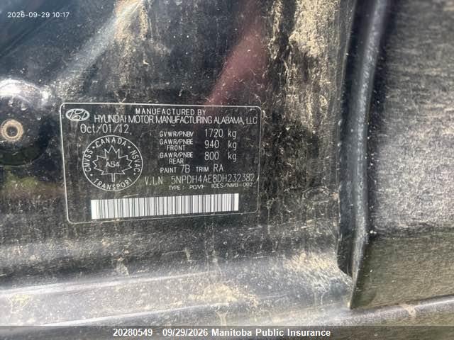 Продаж на аукціоні авто 2013 Hyundai Elantra Gl, vin: 5NPDH4AE8DH232382, номер лоту: 20280549